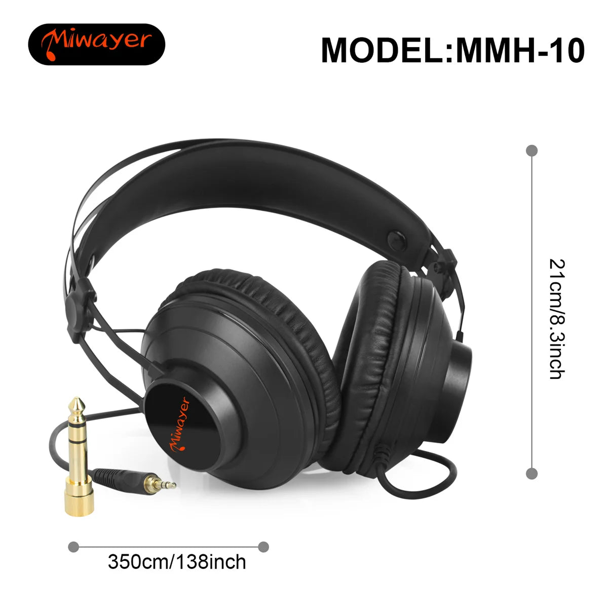 Studio Monitor Wired Over Ear Audio Recording Monitor Headset
