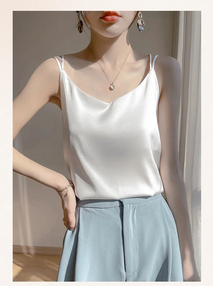 Women’s Silk V-Neck Camisole for Soft, Lightweight Luxury