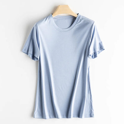 MRMT Women’s Mulberry Silk & Mercerized Cotton T-Shirt for Premium Everyday Comfort