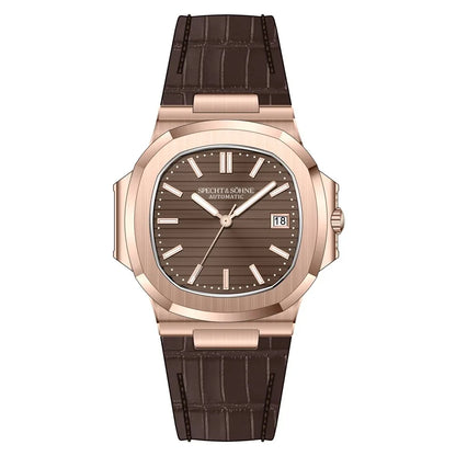 Specht & Sohne Rose Gold Automatic Watch for Men – Luxury Sports Stainless Steel Timepiece
