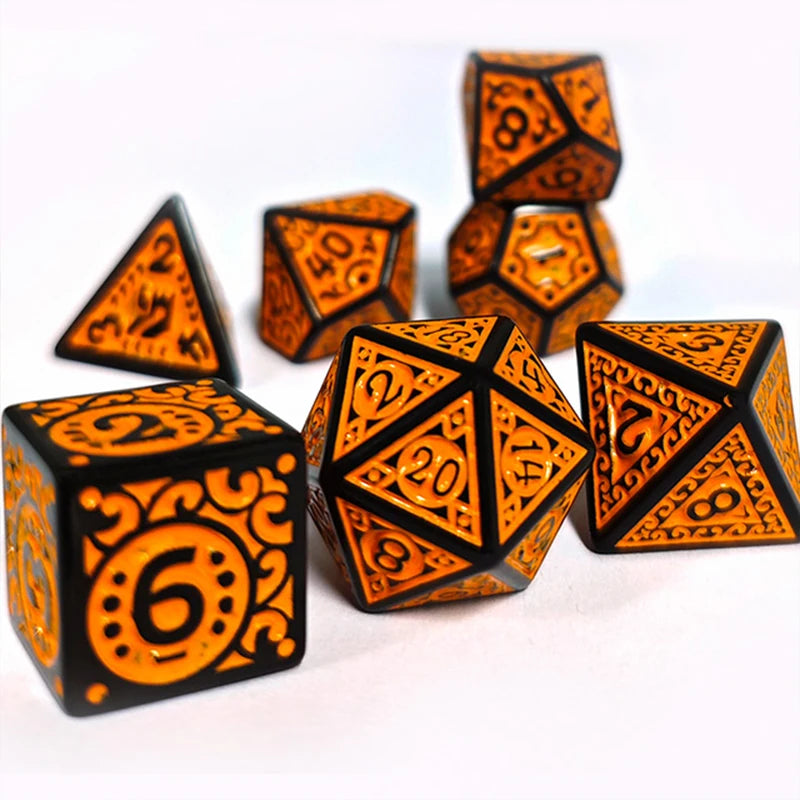 Polyhedral Rune Relief RPG Game 7Pcs Dice Set