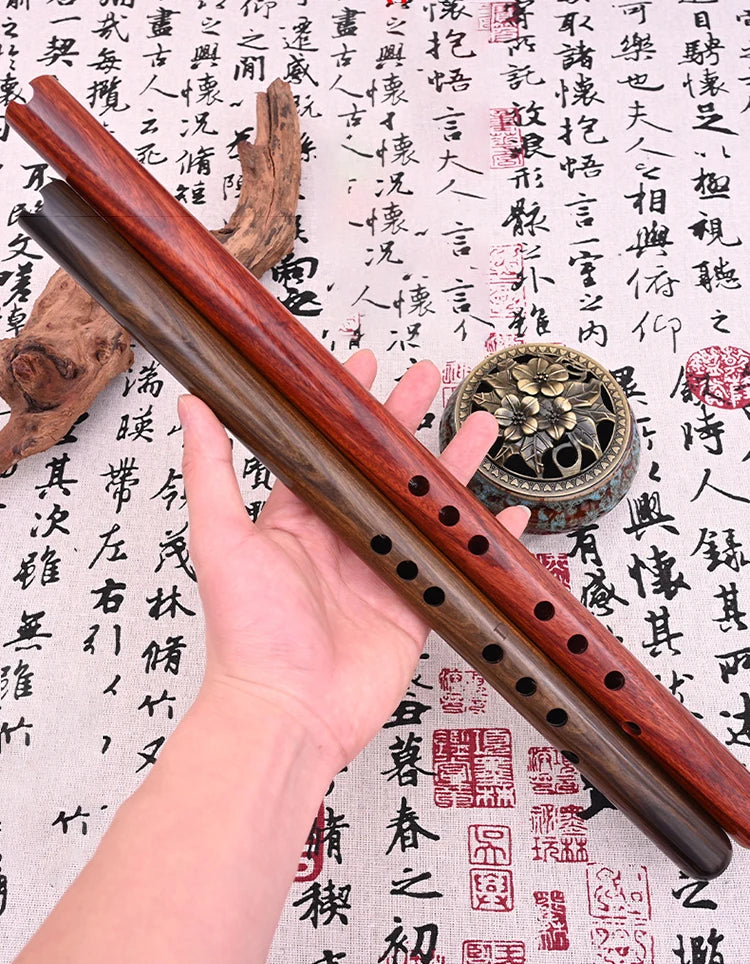 MDUG Traditional Red Sandalwood Xiao Flute – Vertical Chinese Flute for Meditation & Music