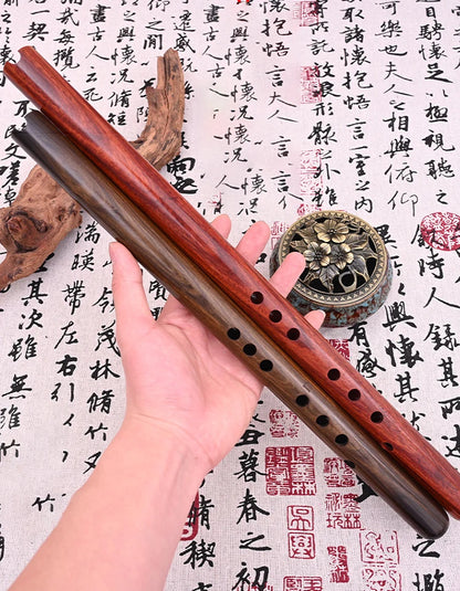 MDUG Traditional Red Sandalwood Xiao Flute – Vertical Chinese Flute for Meditation & Music