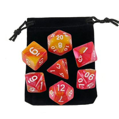 7pcs Polyhedral RPG Game Dice with Bag