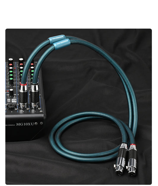 HiFi XLR Audio Cable – 8N OCC Silver-Plated 2XLR Male to 2XLR Female Balanced Adapter