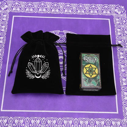 WEIKENDE 5Pcs Black Velvet Moon Phase Tarot Cards Storage Pouch