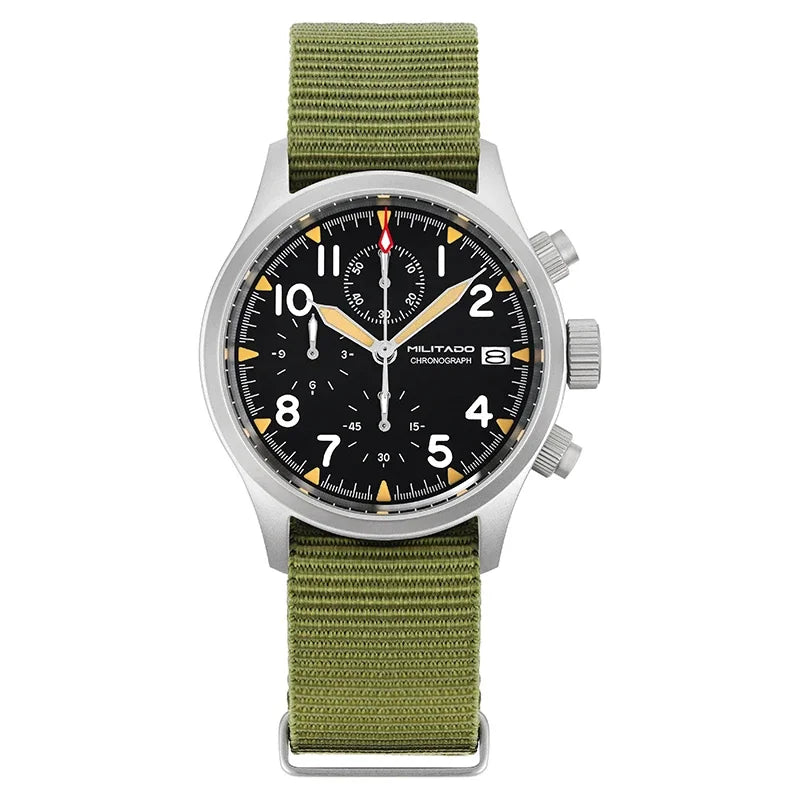 Militado VK61 VK67 Military Chronograph Watch for Men – Rugged Stainless Steel Sports Watch