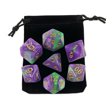 7pcs Polyhedral RPG Game Dice with Bag