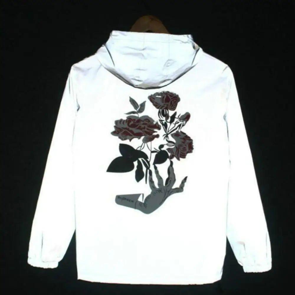 KK LUFAINA Full Reflective Hooded Jacket for Night Visibility & Streetwear Style