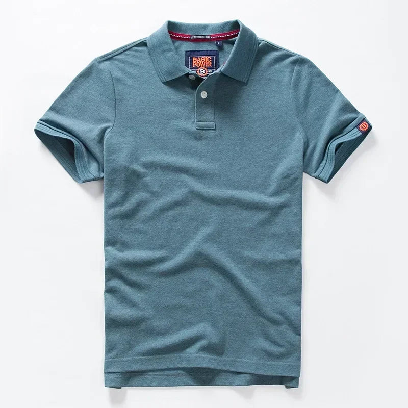 XMSFTD Men’s Oversized Cotton Polo Shirt for Streetwear & Smart Casual Styling
