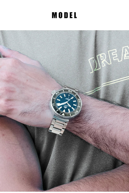 ADDIESDIVE AD2523 Men’s Automatic Dive Watch – 200M Waterproof Sapphire Crystal Stainless Steel