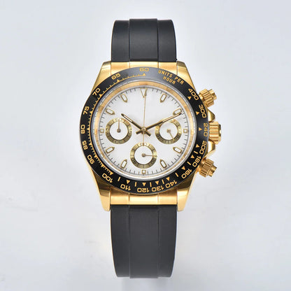 OUMASHI Men’s VK63 Chronograph Watch – Sapphire Crystal Sports Watch with Rubber Strap