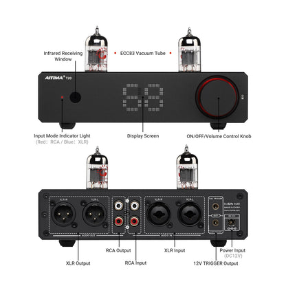 AIYIMA T20 Vacuum Tube Preamplifier  ECC83
