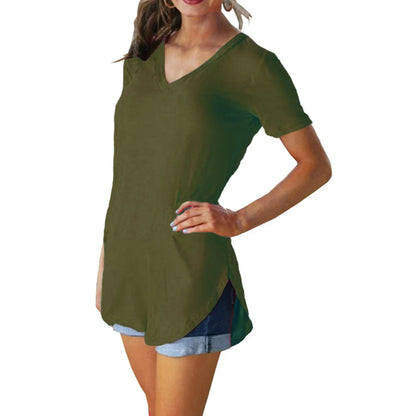 Women’s Loose V-Neck Blouse for Effortless Summer Style