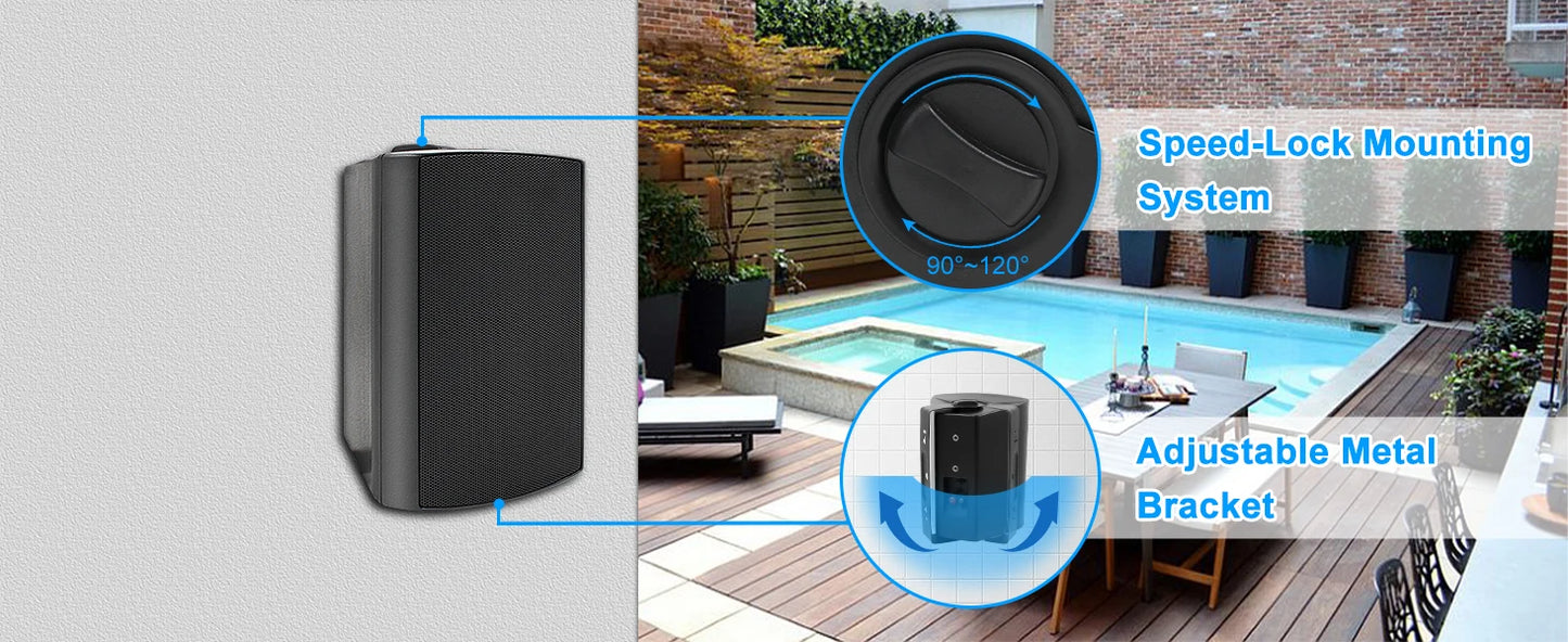 Herdio 4'' Passive Indoor/Outdoor Speakers With 200W