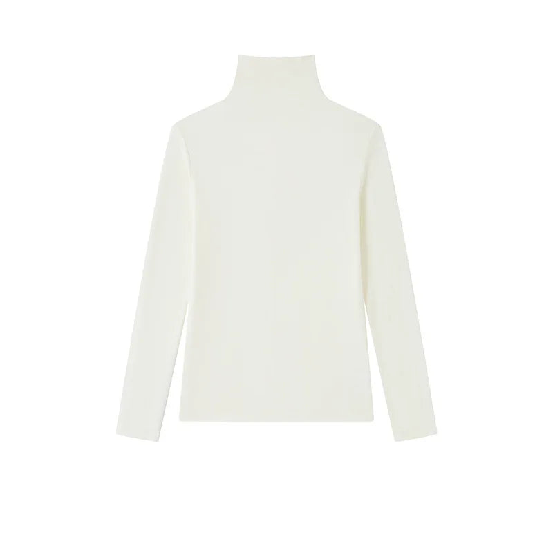 MOOIRUE APPAREL Women’s Silk-Wool High Neck Top for Soft, Breathable Layering