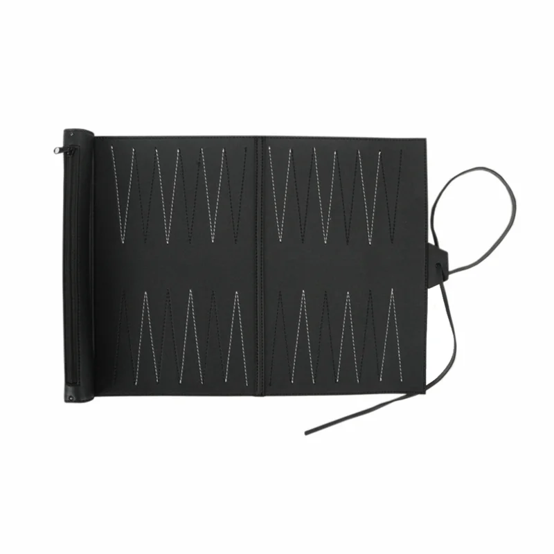 MACH-Roll Up Classic Backgammon Travel Set – Foldable PU Strategy Board Game