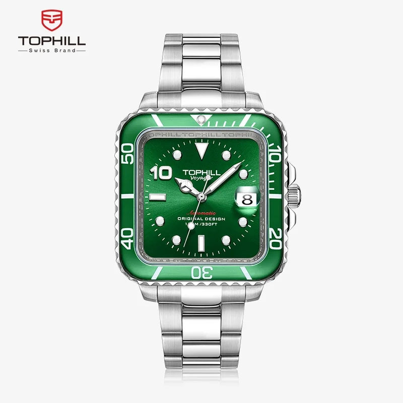 TOPHILL TD005G Green Dial Automatic Watch – Sapphire Crystal & Mechanical Precision