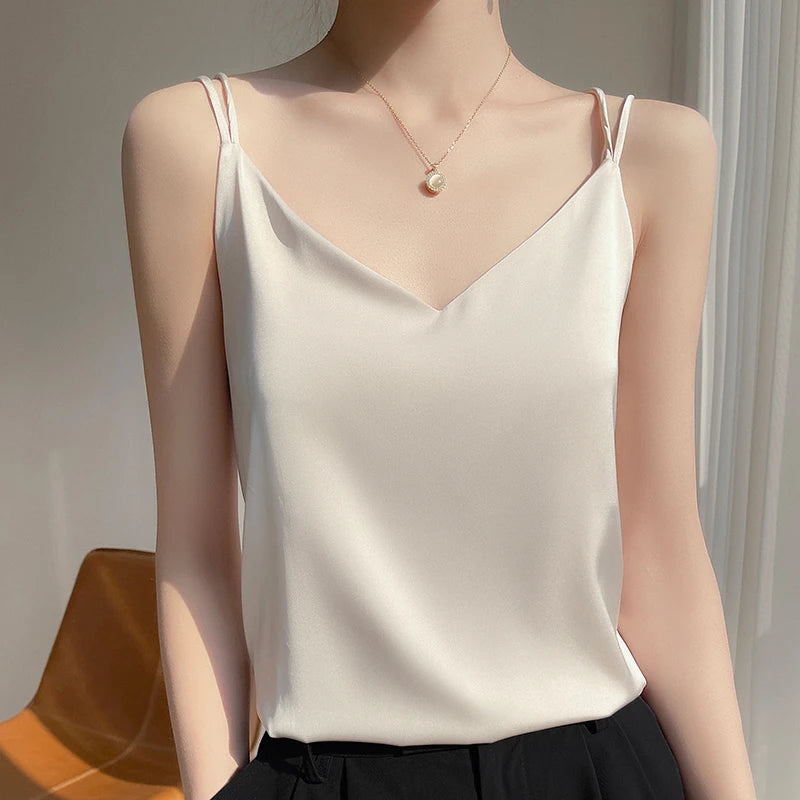 Women’s Silk V-Neck Camisole for Soft, Lightweight Luxury