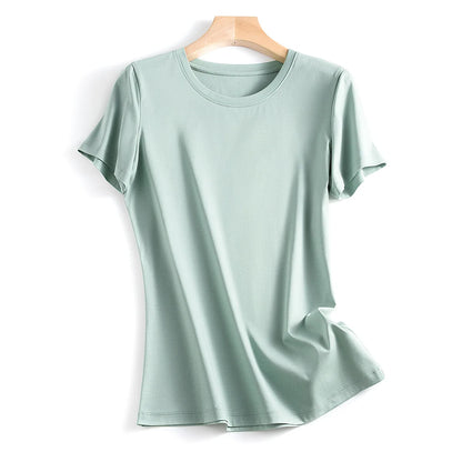 MRMT Women’s Mulberry Silk & Mercerized Cotton T-Shirt for Premium Everyday Comfort