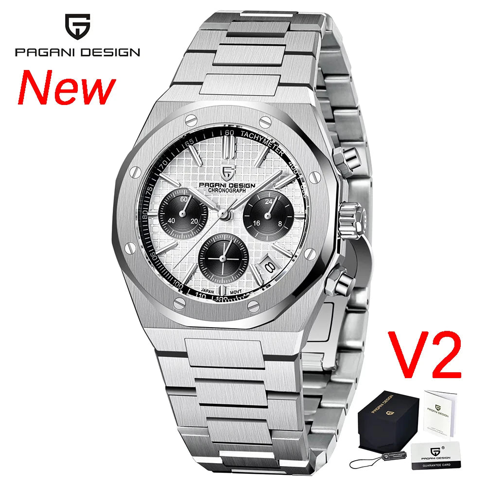 Pagani Design VK63 Chronograph Watch – Sapphire Crystal Stainless Steel Sports Timepiece