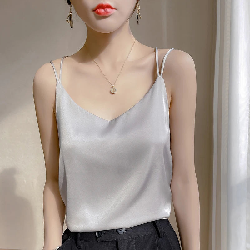 Women’s Silk V-Neck Camisole for Soft, Lightweight Luxury