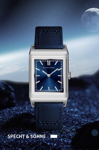 Specht & Sohne 24.4MM Elegant Square Dress Watch with Leather Strap – Minimal Luxury Style