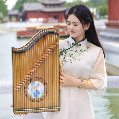 Portable Mini Guzheng – 21-String Traditional Chinese Zither for Beginners