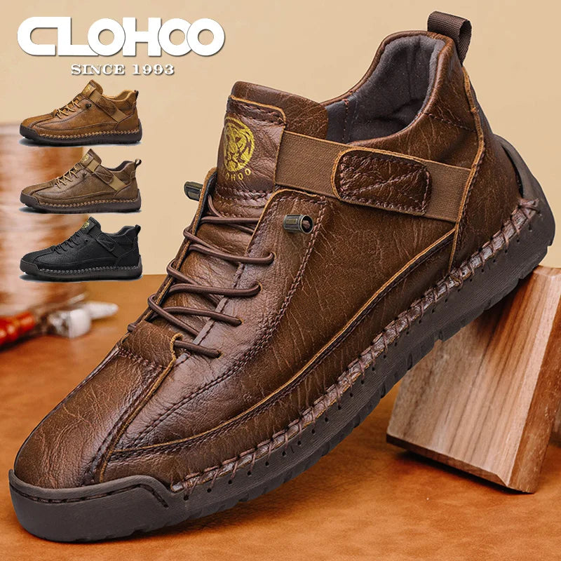 CLOHOO Men’s High-Top Suede Boots for Hiking, Walking & Everyday Support