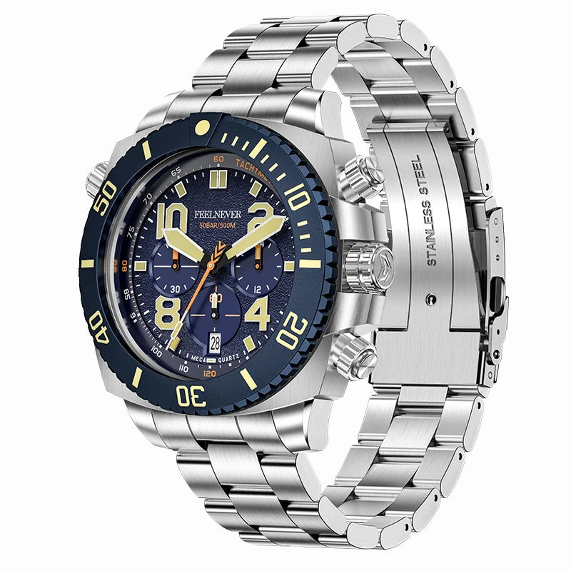 LIGE FeelNever Sport Luxury Quartz Watch for Men – Stainless Steel Everyday Timepiece
