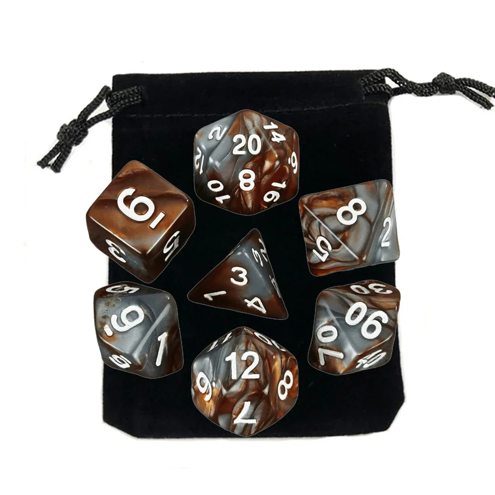 7pcs Polyhedral RPG Game Dice with Bag