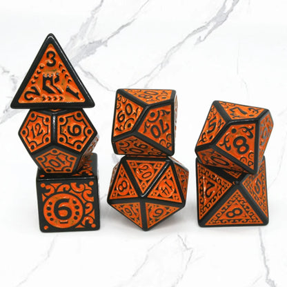 Polyhedral Rune Relief RPG Game 7Pcs Dice Set