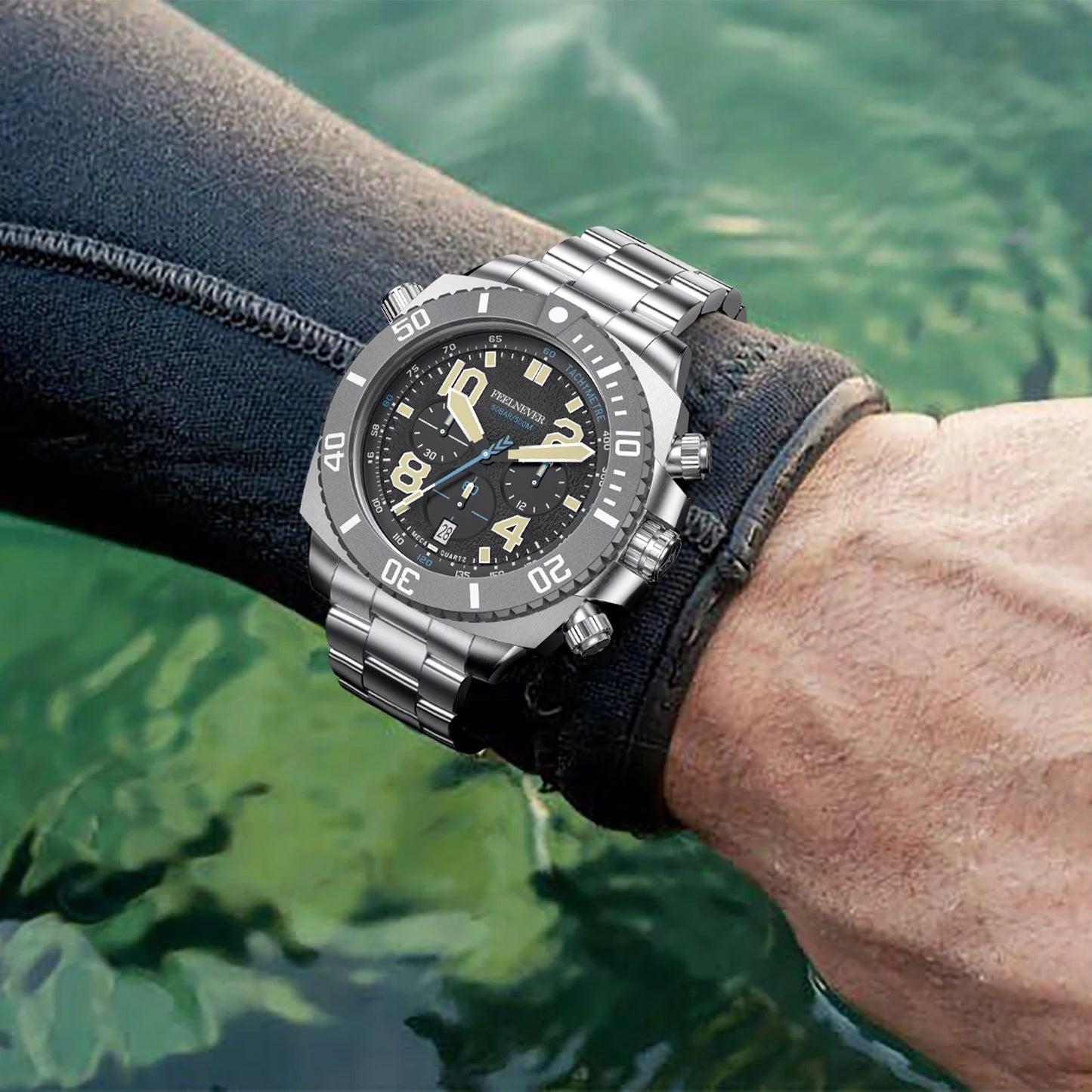 LIGE FeelNever Sport Luxury Quartz Watch for Men – Stainless Steel Everyday Timepiece