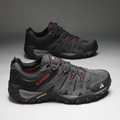 HIKEUP Men’s Wear-Resistant Suede Hiking Shoes for Trekking, Walking & Everyday Use
