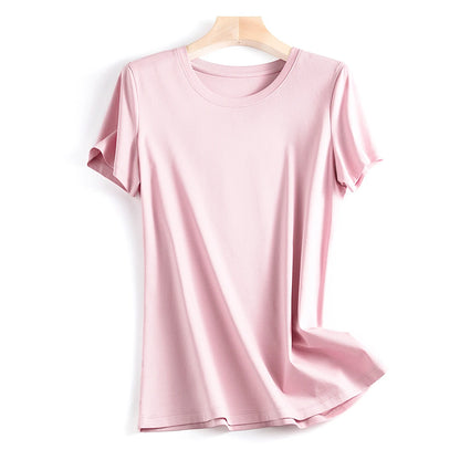 MRMT Women’s Mulberry Silk & Mercerized Cotton T-Shirt for Premium Everyday Comfort