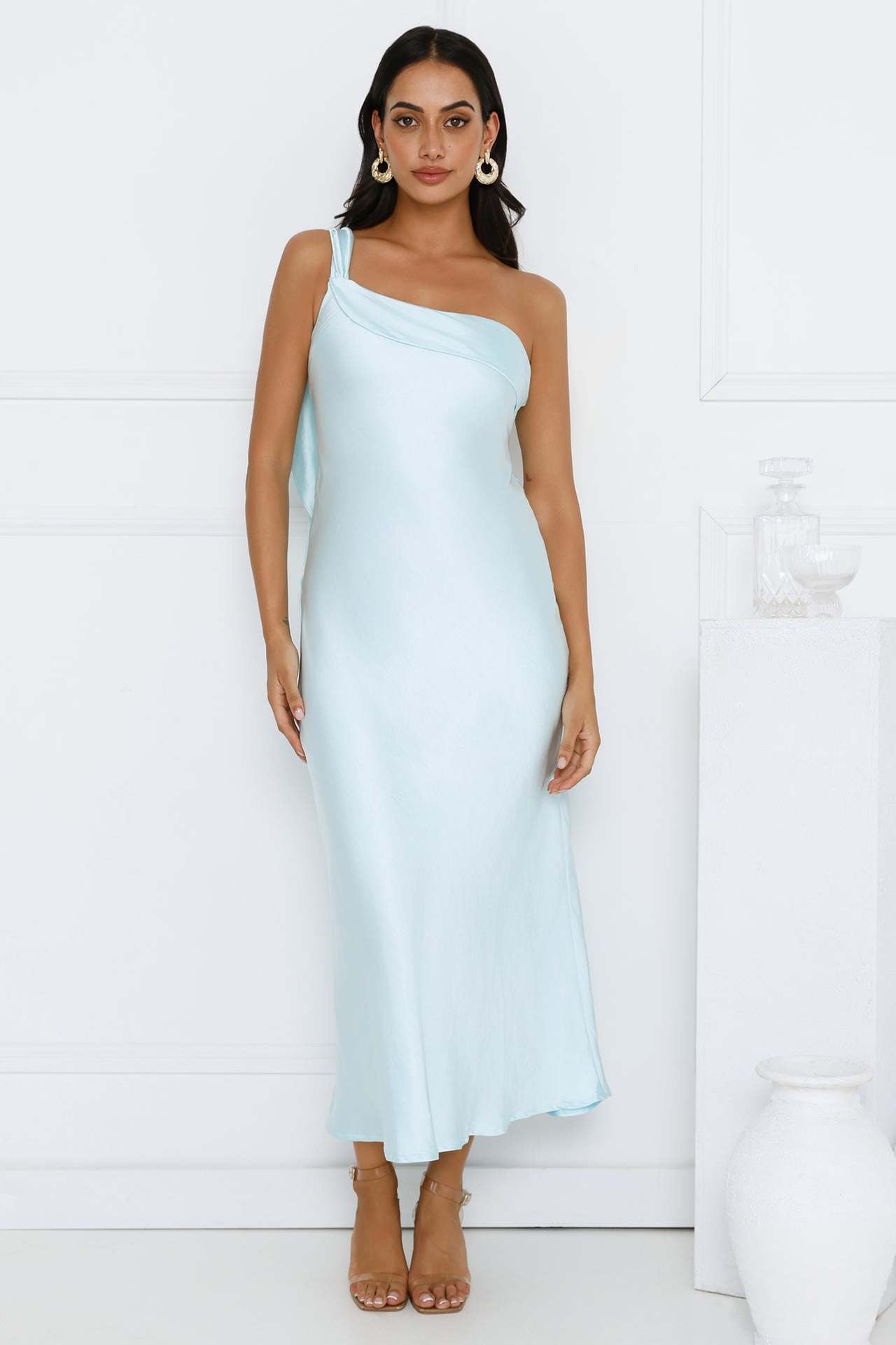 Strapless Satin Maxi Dress with Slit for Evening & Formal Occasions by BYMANYC New York.
