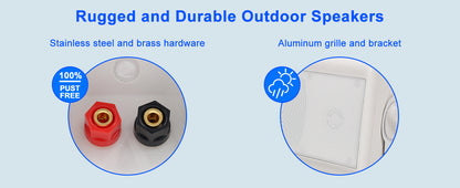 Herdio 4'' Passive Indoor/Outdoor Speakers With 200W
